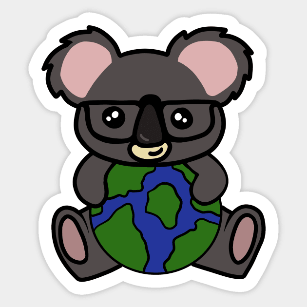 Cute Koala Bear, Earth Day Environmental Awareness Sticker by logiamerch